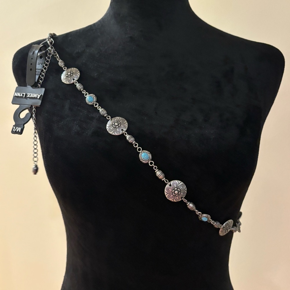 Amiee Lynn Boho Y2K Medallion Linked Fashion Belt Size Medium Large Ibiza Summer